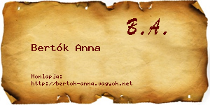 Bertók Anna névjegykártya
