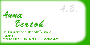 anna bertok business card